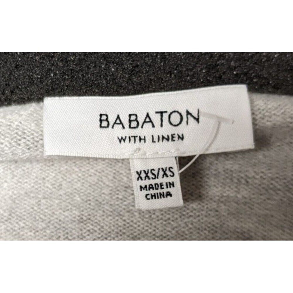 Super Cute BABATON x ARITZIA Baylor Linen Wool Drape Gray Sweater Size XXS/XS - Picture 8 of 10